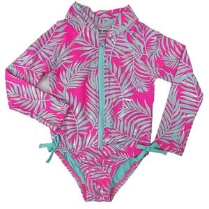 Penelope Mack Pink and Green Rashguard Swimwear